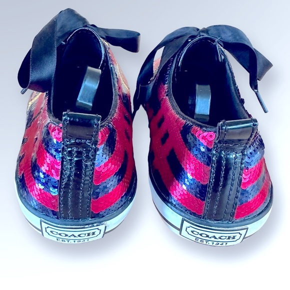 COACH WOMENS PLAID SHOES SNEAKERS WILLA TARTAN SEQUINS SZ 8.5 - Picture 6 of 14